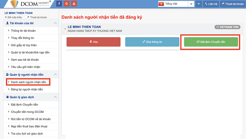 Hướng dẫn sử dụng DCOM để chuyển tiền về Việt Nam | Yuto Blog