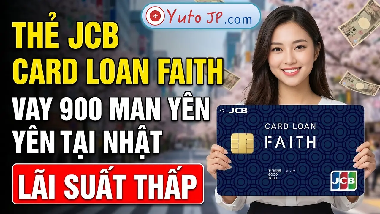 Hướng dẫn đăng ký thẻ vay tiền JCB Card Loan FAITH hạn mức lên đến 900 man Yên để vay tiền tại Nhật