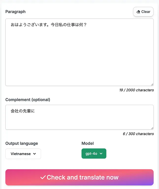 Sử dụng AI LangFix.com để sửa đoạn văn tiếng Nhật