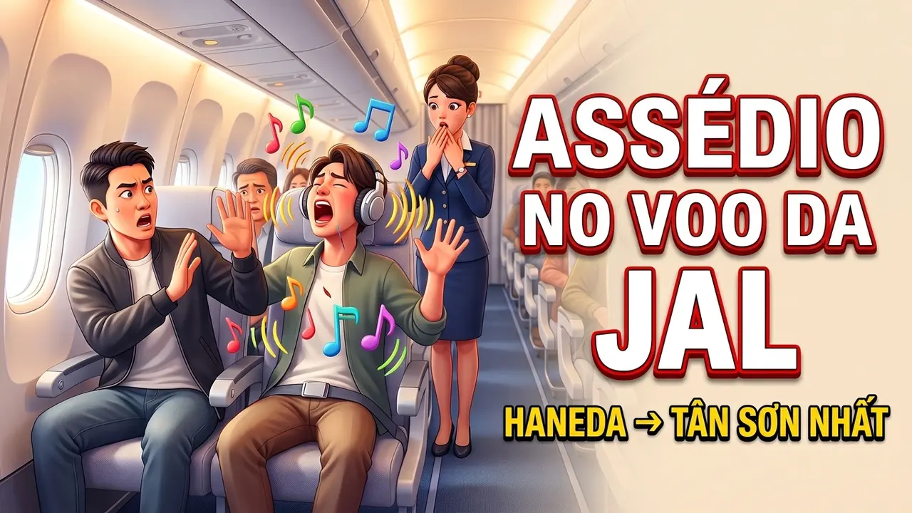 Experiência de confronto com um passageiro japonês perigoso em um voo da Japan Airlines