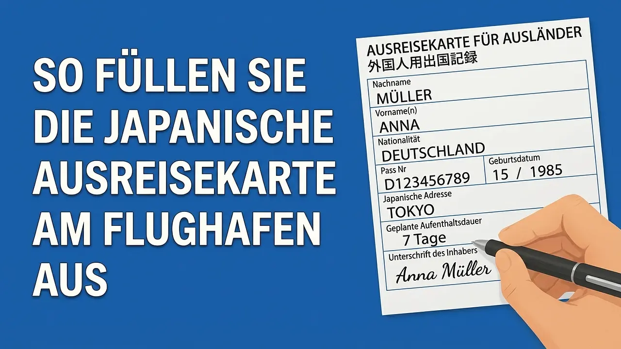 Detaillierte Anleitung zum Ausfüllen des Ausreiseformulars am japanischen Flughafen
