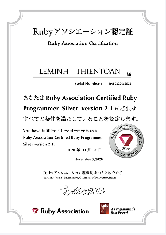 Cách học để đậu chứng chỉ Ruby Silver trong một tháng